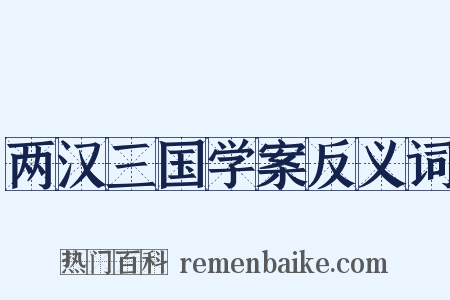 两汉三国学案反义词是什么意思的图片